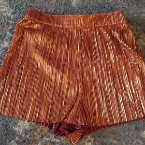 Rose gold metallic shorts